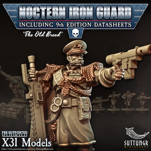 Nocturn Iron Guard Commissar | Suttungr |RESIN| Imperial Guard Iron Soldiers | Sci-fi | RPG | Tabletop | Gaming |Miniatures