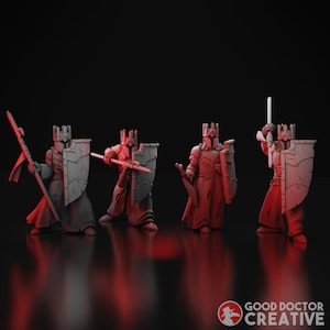 Dark Wraith Knights on Foot | Good Doctor | RESIN | Morgul | Svarta numenoreaniska Sagan om ringen | Fantasy | DnD | RPG | Bordsspel | Miniatyrer