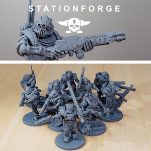 Scavenger Frontliners | Station Forge |RESIN| Imperial Guard Mechanical Soldiers | Sci-fi | DnD| RPG | Tabletop | Gaming|Miniatures