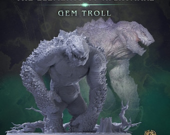Gem Troll | Draco Studios | RESIN | Troll | Dungeon Monster | Fantasy | DnD | RPG | Tabletop | Gaming | Miniatures