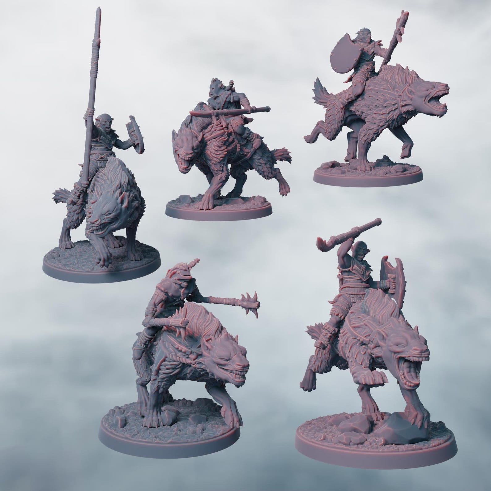 Warg Riders | Papel 3d | RESIN |white Hand | Fantasy | Dnd | RPG ...