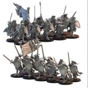 Calix Foot Knights | Kingdom of Mercia | Lost Kingdom Miniatures | RESIN | Human Knights | King Arthur | Fantasy | Tabletop | Miniatures