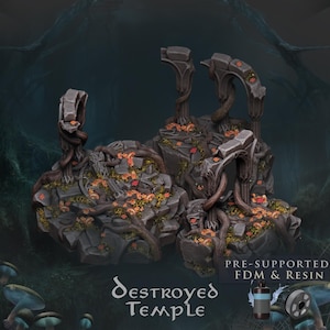 Elven Ruined Temple | Elven Realms: The Dark Forest | The Mines | FDM | Tabletop Terrain | Wargame Scenery | D&D | Fantasy | Miniatures