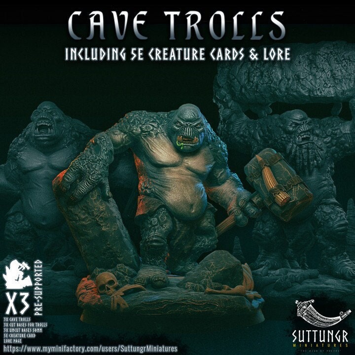 Cave Trolls | Suttungr |RESIN| Servants of the Dark Lord | Fantasy | RPG | Tabletop | LOTR | Middle Earth | Miniatures