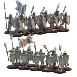 Mercian Spearmen | Kingdom of Mercia | Lost Kingdom Miniatures | RESIN | Human Knights | King Arthur | Fantasy | DnD | Tabletop | Miniatures