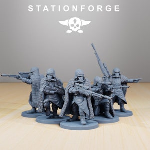 Grim Guard Snipers | Station Forge | Imperial Guard Death Corps Infantry |  Sci-fi | DnD | RPG | Tabletop | Gaming | Miniatures