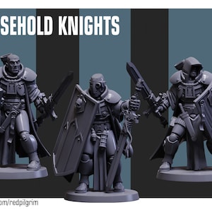 Household Knights | Red Pilgrim Miniatures | Imperial | Crusaders | Futuristic Infantry | Wargames Proxy | DnD | RPG | Tabletop | Gaming
