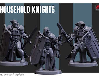 Household Knights | Red Pilgrim Miniatures | Imperial | Crusaders | Futuristic Infantry | Wargames Proxy | DnD | RPG | Tabletop | Gaming