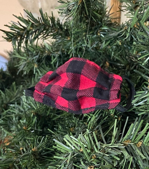 Customizable Christmas Tree Ornaments Rustic Plaid