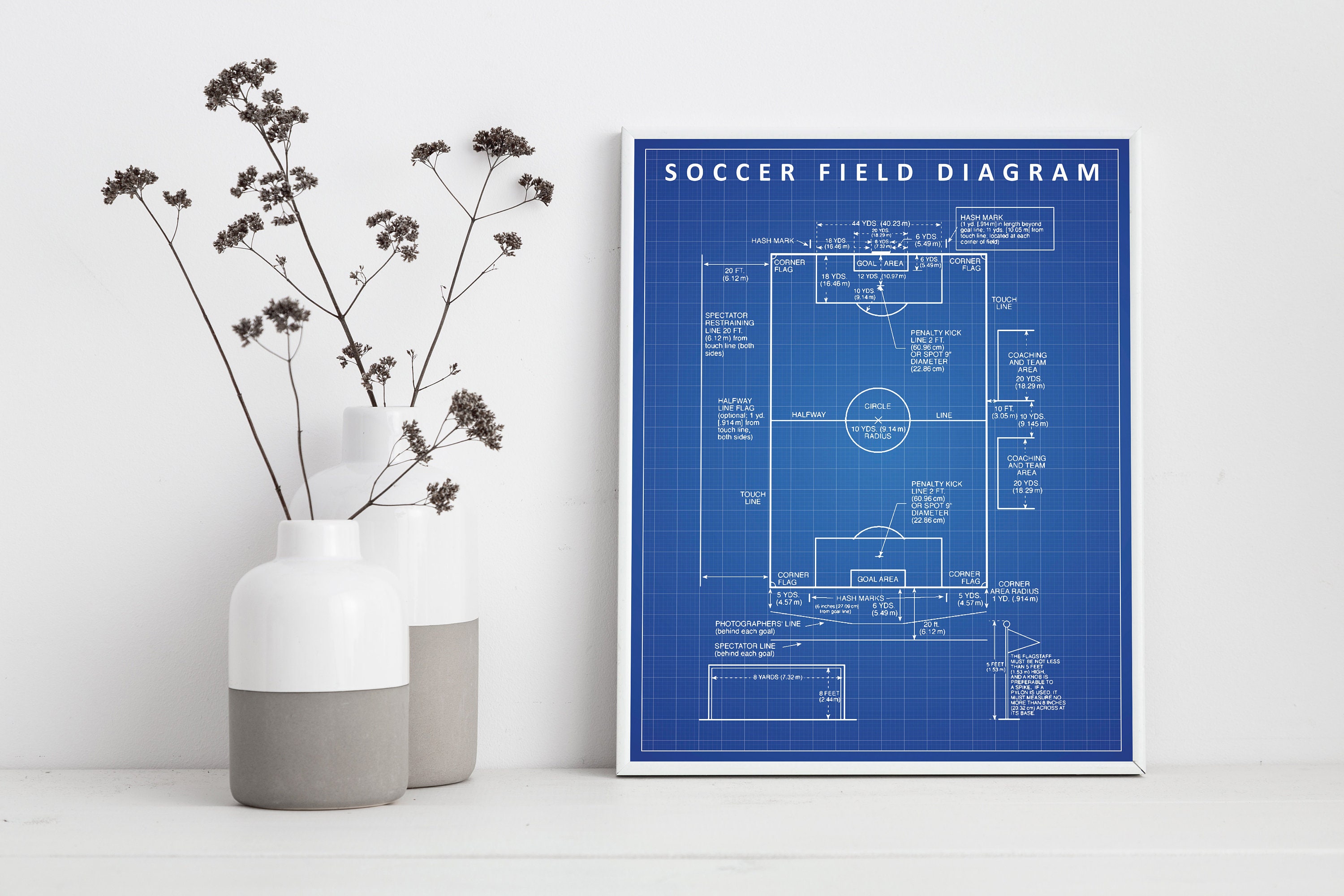 Soccer Field Diagram Football Pitch Art Soccer Poster Etsy
