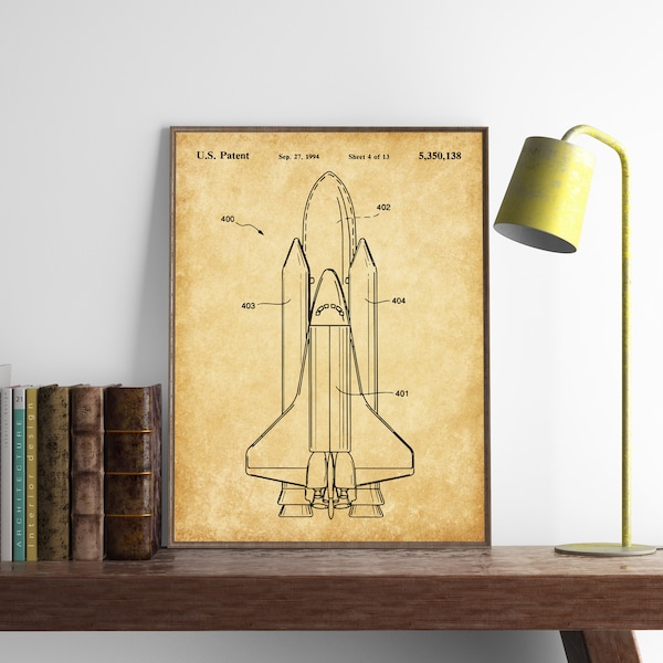 Space Shuttle Patent Print, NASA Poster, Nasa Space Shuttle, Spaceship Blueprint, Astronaut Gifts, Aerospace Engineer, INSTANT DOWNLOAD