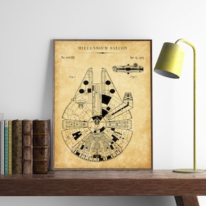 Star Wars Printable, Millennium Falcon Blueprint Art, Star Wars Poster, Star Wars Movie Print, Spaceship Poster, Fan Gifts,INSTANT DOWNLOAD