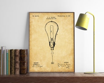 Edison Printable Thomas Edison Light Bulb Edison Art - Etsy