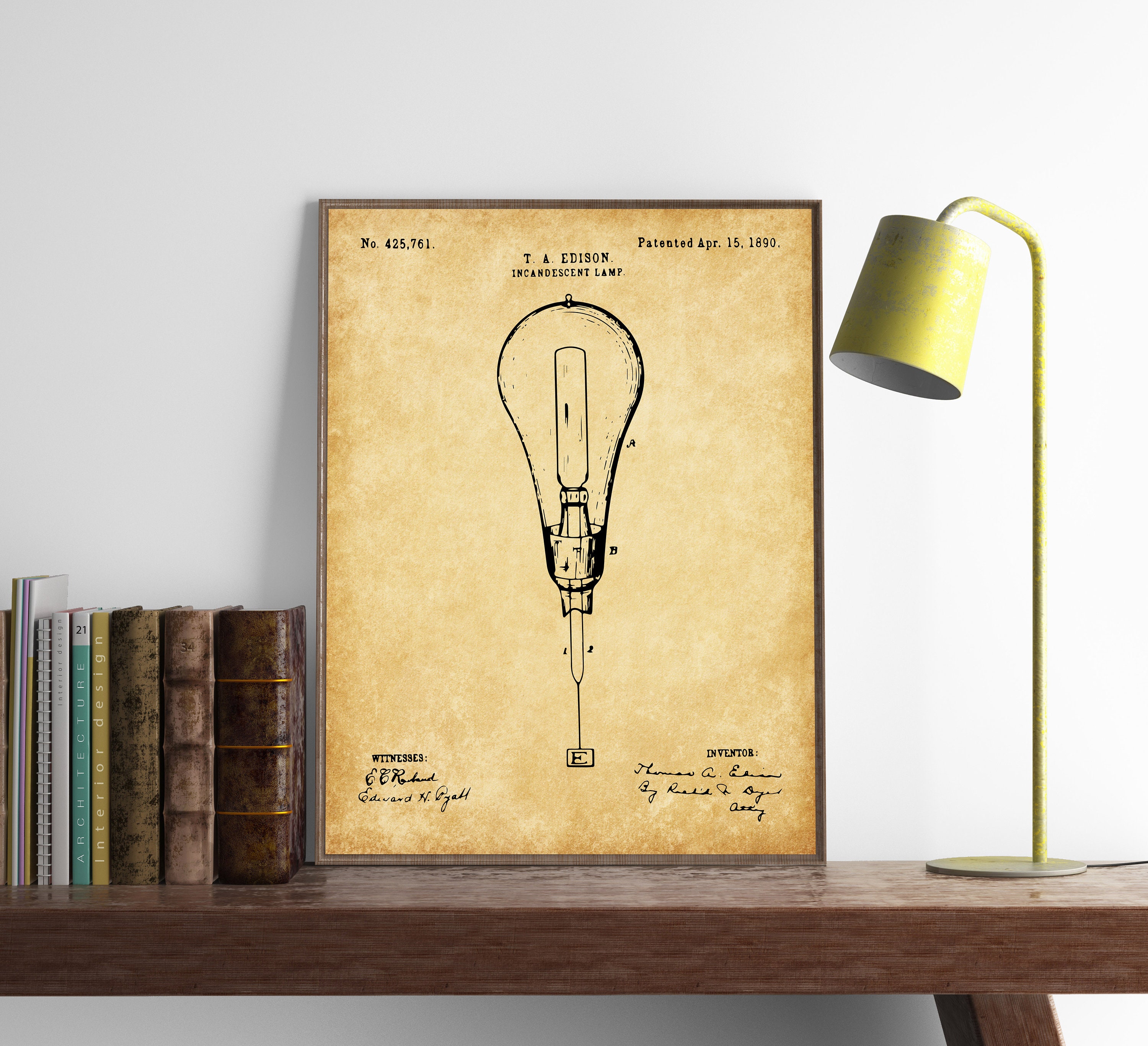 Electric Bulb Patent Print Electric Light Thomas Edison - Etsy
