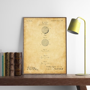 Golf Patent Prints, Golf Ball Blueprint Art, Man Cave Wall Art, Golfer Gift, PGA Golf, Golfing Decor Golf Clubhouse Poster, INSTANT DOWNLOAD