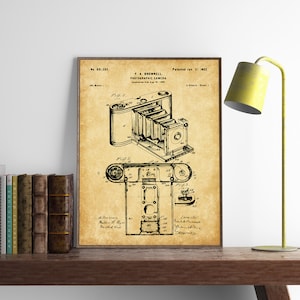 Fotografische Kamera Patent Druck, Kamera Poster, Fotograf Geschenkidee, Vintage Kamera Kunst, Studio-Dekor, INSTANT DOWNLOAD