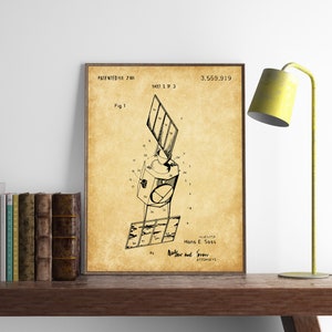 Communication Satellite Patent Print, Space Art, Satellite Poster, Space Program, Rockets, Aircraft Decor, Aviation Art, INSTANT DOWNLOAD
