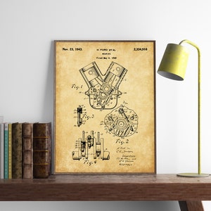 1943 Motor Lager Patent Druck, Ford Erfindung, Lager Blaupause Wandkunst, Garage Dekor, Auto-Motor-Poster, INSTANT DOWNLOAD