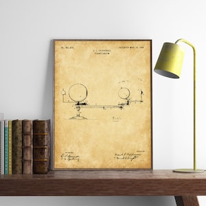 Planetarium Patent Print, Set of 4, Solar System Poster, Educational Astronomy Device, Planetarium Art, INSTANT DOWNLOAD