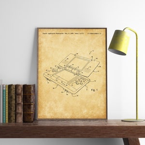 Gameboy Patent Print, Blueprint Poster, Console Game Design, Kids Room Wall Art, Office Poster, Birthday Gift, INSTANT DOWNLOAD