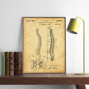 Human Anatomical Skeleton Patent Print, 1940 Medical Human Spine Art, Medical Equipment, Human Anatomy, Doctor Gift,INSTANT DOWNLOAD