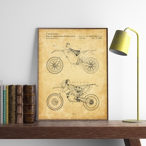 KTM Patent Print, Motorcycle Art, Rider Gift, Dirt Bike Poster, Adventure Rider, Motorbike Decor, INSTANT DOWNLOAD