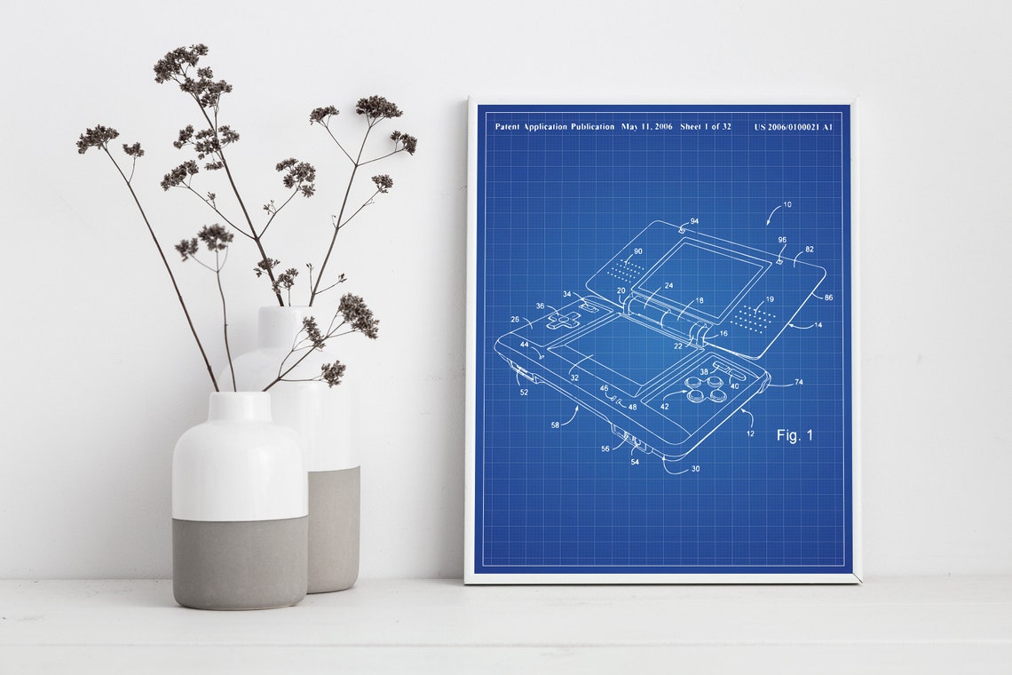 Gameboy Patent Print Blueprint Poster Console Game Design - Etsy