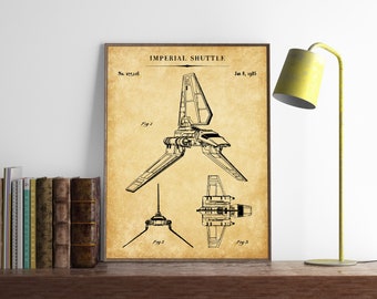 Star Wars Imperial Shuttle, Art Print, Patent Poster, Star Wars Gift, Star Wars Poster, Geek Decor, Blueprint Poster, INSTANT DOWNLOAD