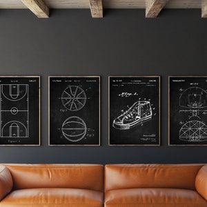 Basketball Patent Set of 4, Basketball Hoop Art, Basketball Poster, Brevet de baskets, NBA, Cadeau pour lui, TÉLÉCHARGEMENT INSTANTANÉ