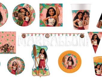 Moana 2 Birthday Party Supplies: Plates, Cups, Balloons, Napkins, Table Cover Party Decor