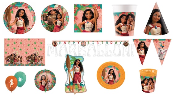 Moana 2 Birthday Party Supplies: Plates, Cups, Balloons, Napkins, Table Cover Party Decor