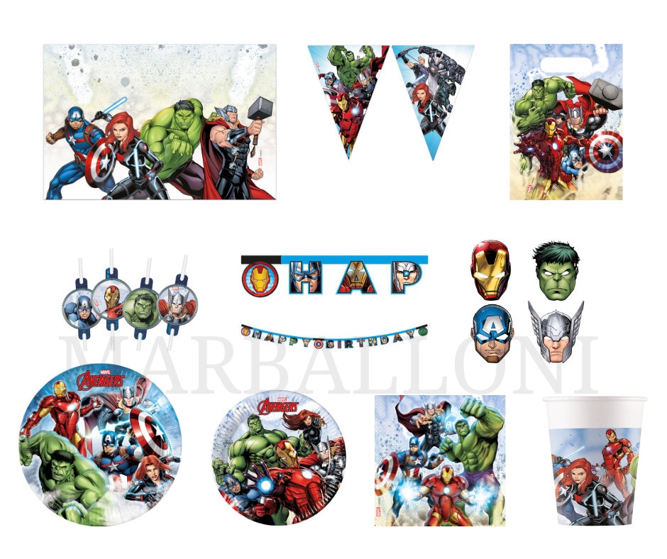 Procos 10215304DY - Set de fête Avengers Infinity Stones, 52 pièces de