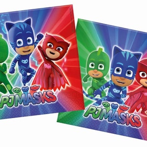 PJ Masks Party Decor Supplies, Owlette Gekko and Cat Boy balloons, Table ware, Invitaitions image 5