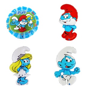Palloncini foil Smurfs, palloncini Puffi, palloncini per feste Puffi, palloncini foil Puffetta, palloncino foil Grande Puffo, palloncino Clumsy