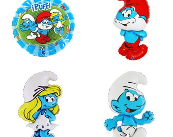 PUFFI Palloncini Foil, Palloncini Puffo, Palloncini per feste dei Puffi, Palloncini Foil Puffetta, Palloncino foil Grande Puffo, Palloncino Goffo