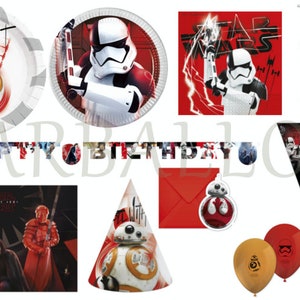 Star wars Accessoires de décoration de fête Vaisselle Ballons Serviettes de table Assiettes Nappe Bannière Tasses Cartes d'invitation Pailles