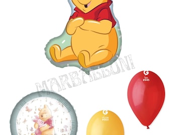 Winnie the Pooh Foil Balloons Set: Supersized, Round Balloons Party Decor