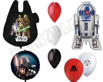Set de globos metalizados de Star Wars: Globos extragrandes, redondos e impresos para decoración de fiestas