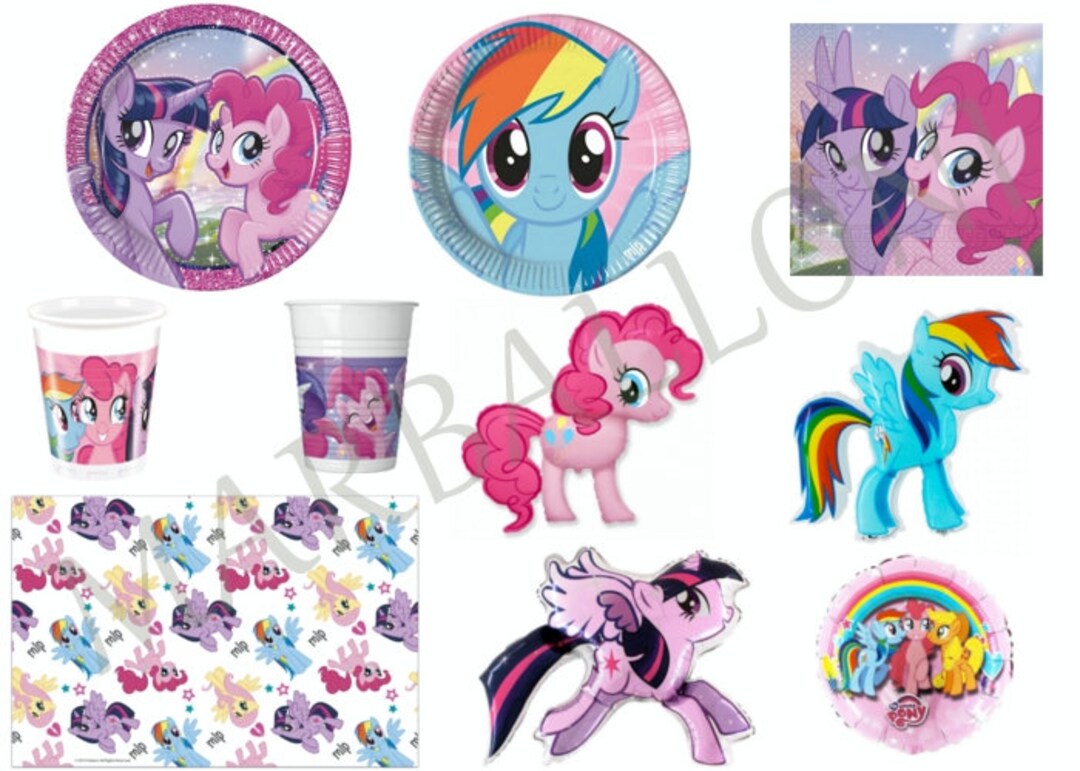 My Little Pony Party Decor Supplies Balloons Napkins Plates Etsy