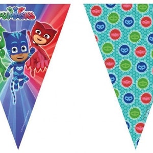 PJ Masks Party Decor Supplies, Owlette Gekko and Cat Boy balloons, Table ware, Invitaitions image 4