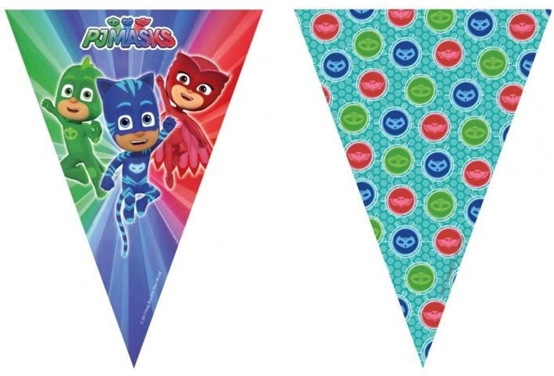 PJ Masks Party Decor Supplies, Owlette Gekko and Cat Boy balloons, Table ware, Invitaitions image 4