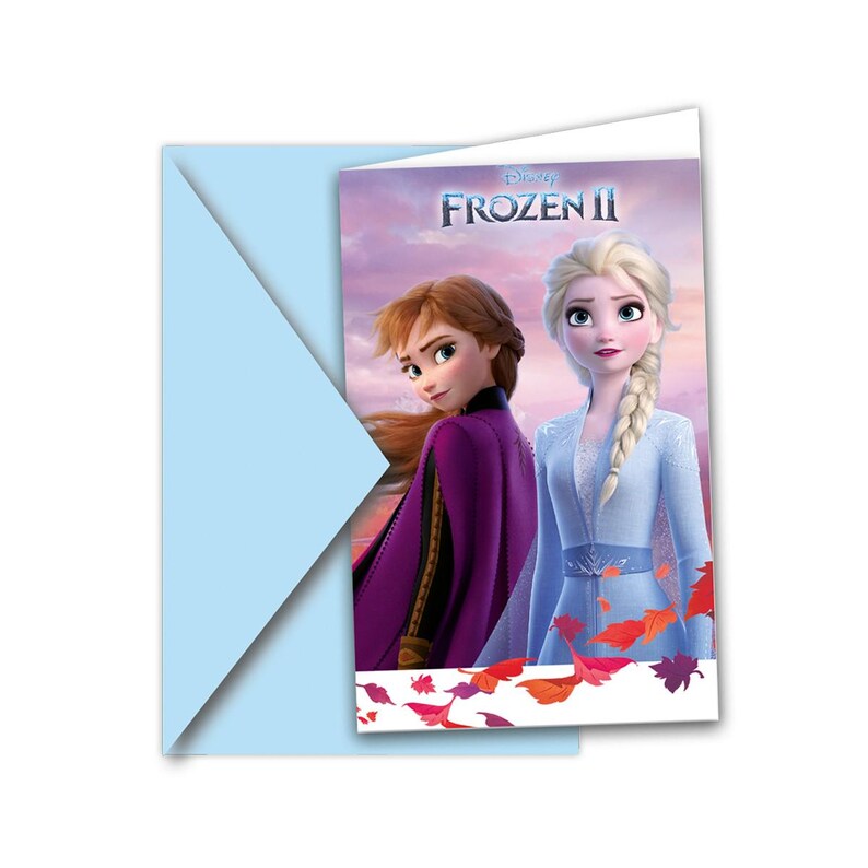Frozen 2 Birthday Party Supplies: Plates, Cups, Balloons, Napkins, Table Cover Party Decor 1 x 6  invitations