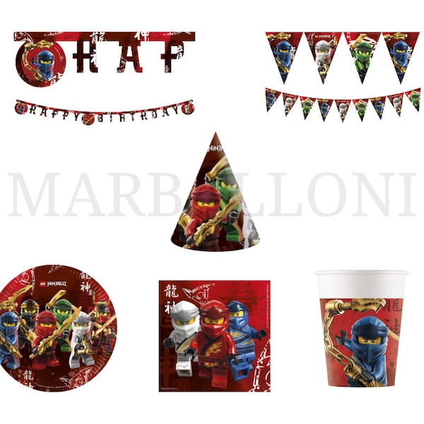 LEGO Ninjago Party Supplies Party Decor Tableware Balloons Napkins Plates Table cover Banner Cups