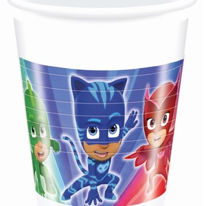 PJ Masks Party Decor Supplies, Owlette Gekko and Cat Boy balloons, Table ware, Invitaitions image 3