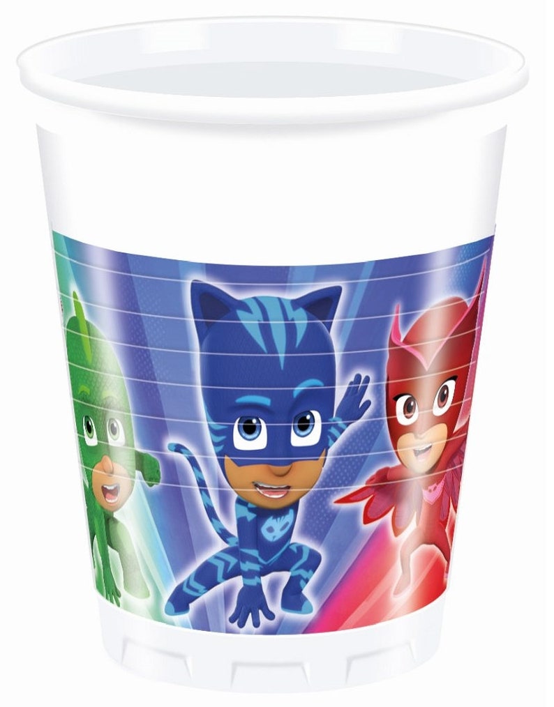 PJ Masks Party Decor Supplies, Owlette Gekko and Cat Boy balloons, Table ware, Invitaitions image 3