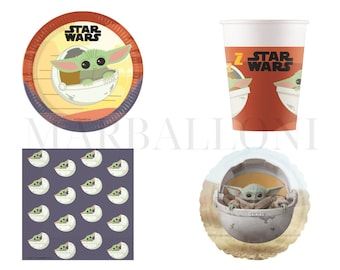 MANDALORIAN STAR WARS Party Supplies Party Decor Party Favor Tableware Balloons Napkins Plates Table cover Banner Cups