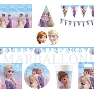Frozen 2 Wind Spirit Feestdecoratie Benodigdheden Servies Ballonnen Servetten Borden Tafelkleed Banner Cups Uitnodigingskaarten Frozen Folieballonnen