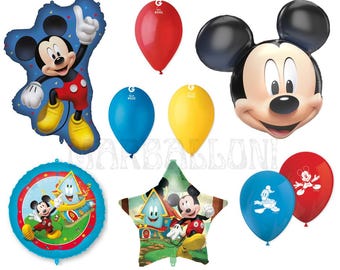 Set de globos metalizados de Mickey Mouse: Globos extragrandes, redondos e impresos para decoración de fiestas
