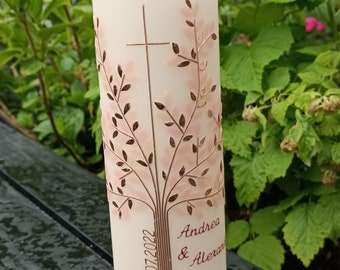 Traukerze Lebensbaum roségold zartrosa