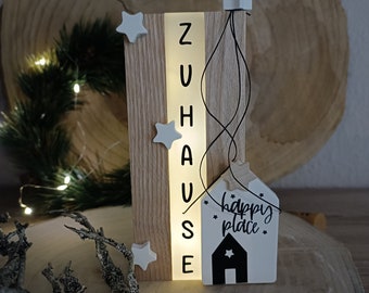 Geschenk Set Lichtkiste "Zuhause", Einzug, Umzug, Richtfest, Hygge, Mitbringsel, Home sweet home